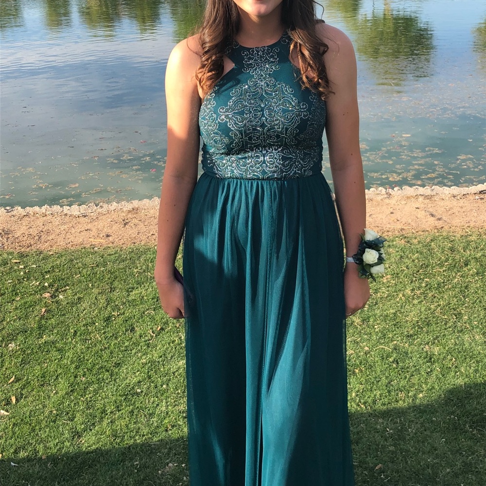Emerald green prom dress worn once